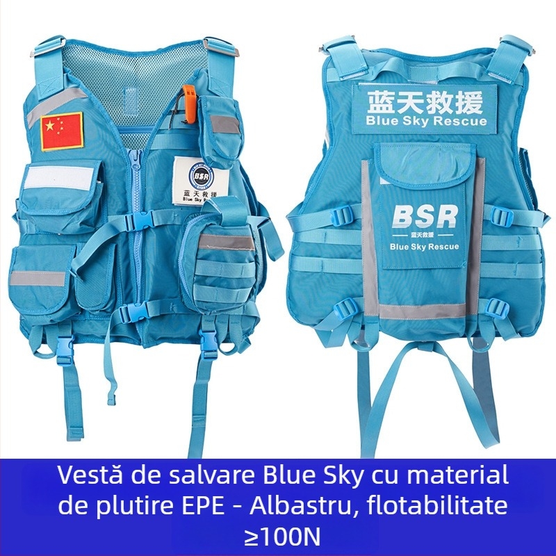 Vestă de salvare cu plutire ridicată pentru intervenții în ape, 200N, echipament de salvare pentru situații de urgență la inundații