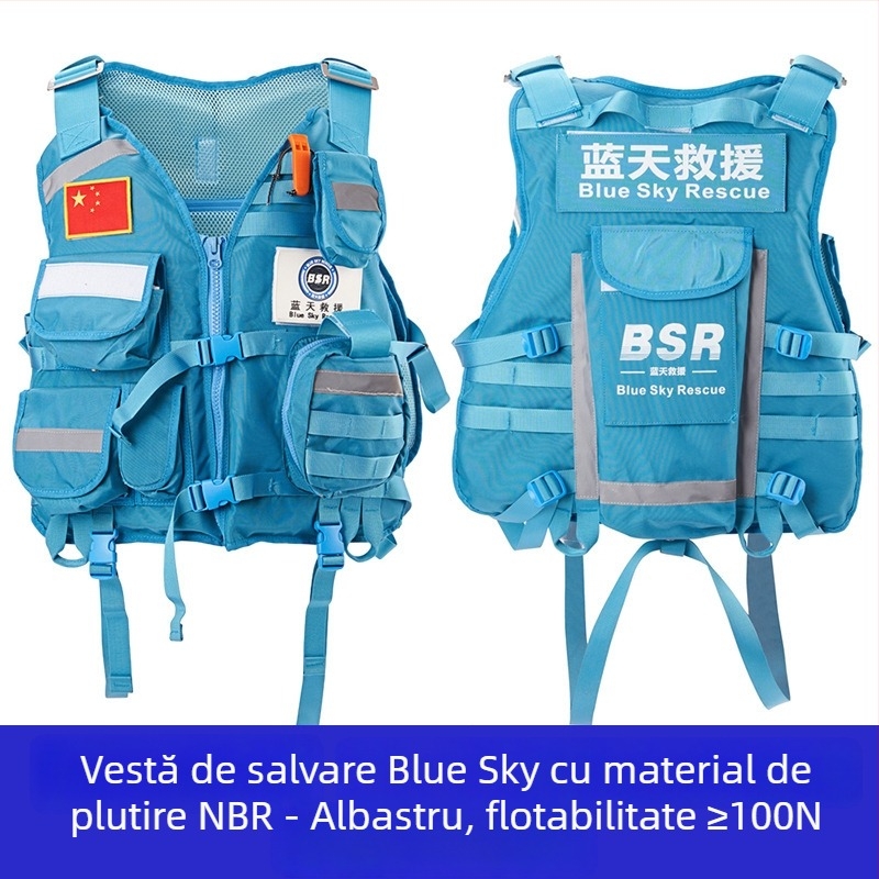 Vestă de salvare cu plutire ridicată pentru intervenții în ape, 200N, echipament de salvare pentru situații de urgență la inundații
