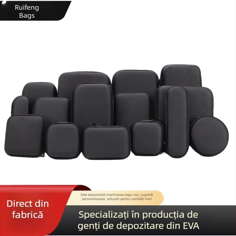 Cutie EVA de depozitare pentru căști și electronice 3C, husă rotundă rezistentă la apă, cutie EVA personalizabilă