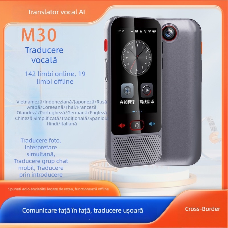M30 Traducător Vocal Inteligent, Portabil, cu traducere offline pentru arabă și rusă, interpretare simultană pentru călătorii și afaceri