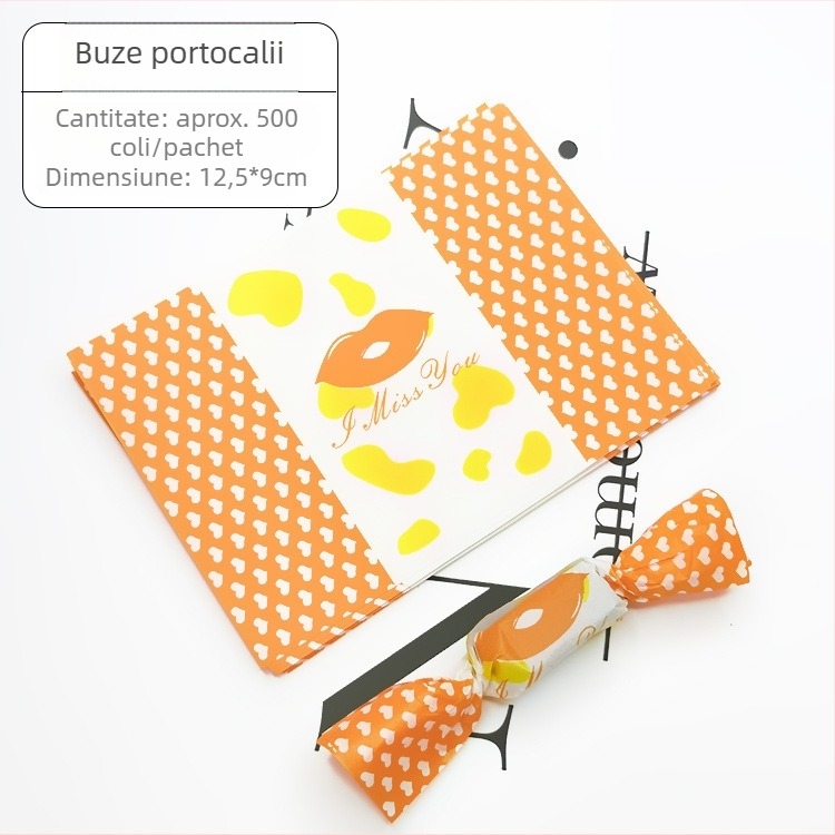 Hartie de înfășurat pentru nugát și bomboane, groasă, imprimare flexografică, 500 buc