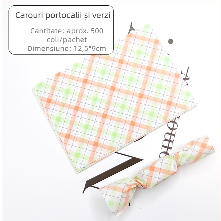 Hartie de înfășurat pentru nugát și bomboane, groasă, imprimare flexografică, 500 buc