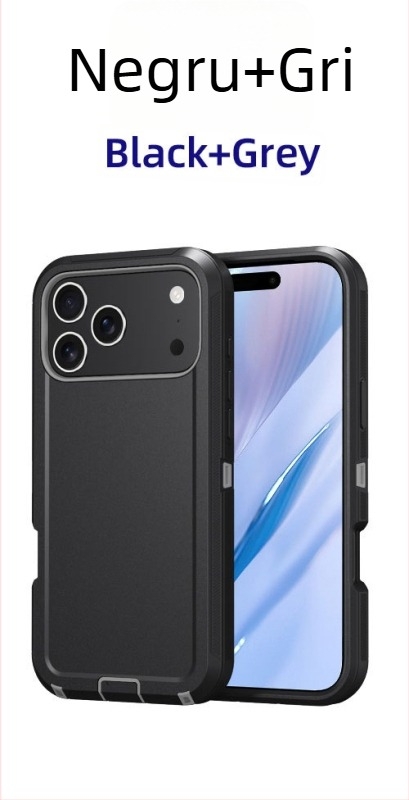Husă pentru iPhone 17 Pro Max, dublu strat PC+TPU, culoare solidă, protecție anti-cădere