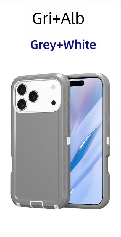 Husă pentru iPhone 17 Pro Max, dublu strat PC+TPU, culoare solidă, protecție anti-cădere