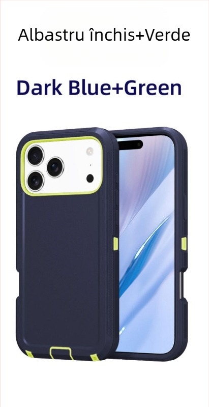 Husă pentru iPhone 17 Pro Max, dublu strat PC+TPU, culoare solidă, protecție anti-cădere