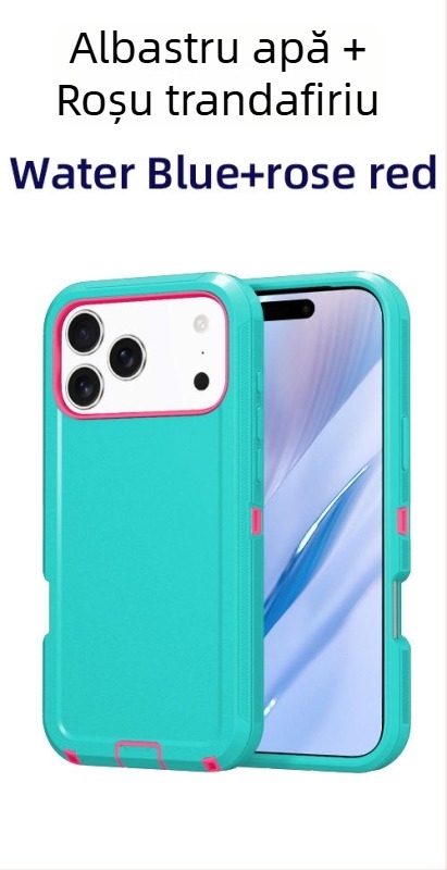 Husă pentru iPhone 17 Pro Max, dublu strat PC+TPU, culoare solidă, protecție anti-cădere