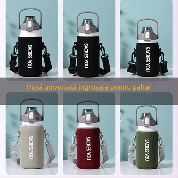 Husă izolantă universală pentru sticlă de apă mare, cu curea crossbody