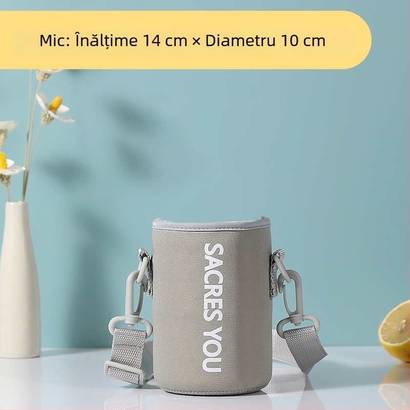 Husă izolantă universală pentru sticlă de apă mare, cu curea crossbody