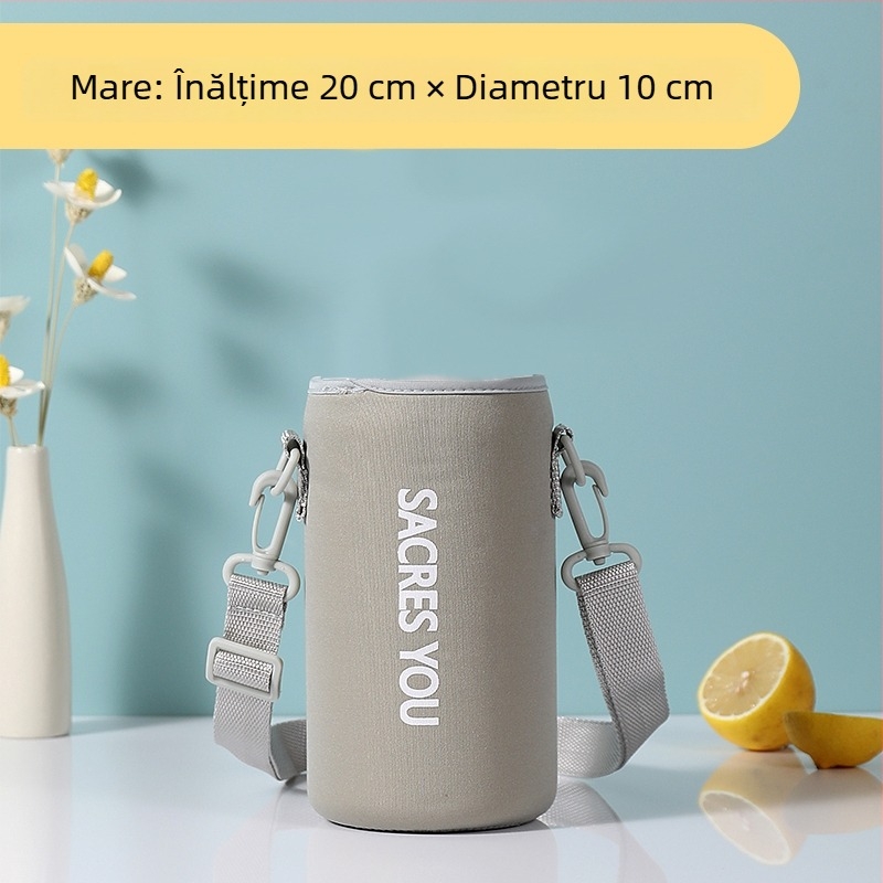 Husă izolantă universală pentru sticlă de apă mare, cu curea crossbody