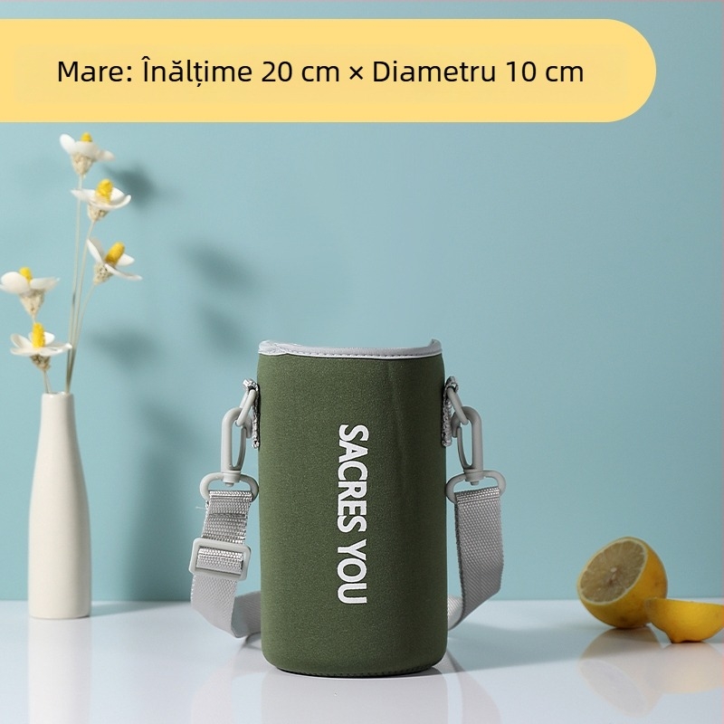 Husă izolantă universală pentru sticlă de apă mare, cu curea crossbody