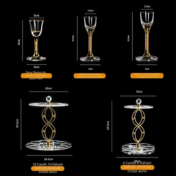 Cupe de băut în stil chinezesc pentru uz casnic, din sticlă cristal, pahare mici de vin elegante cu dozator, set de pahare și suport pentru pahare