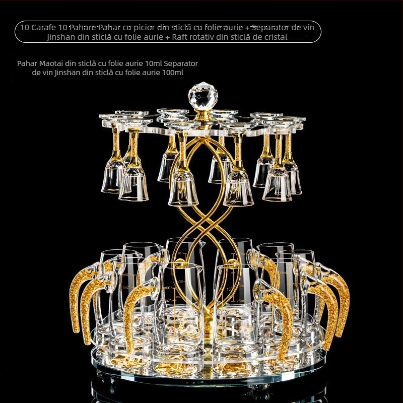 Cupe de băut în stil chinezesc pentru uz casnic, din sticlă cristal, pahare mici de vin elegante cu dozator, set de pahare și suport pentru pahare