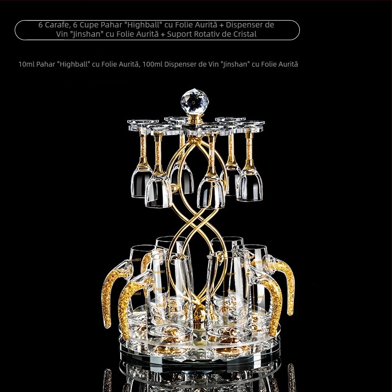 Cupe de băut în stil chinezesc pentru uz casnic, din sticlă cristal, pahare mici de vin elegante cu dozator, set de pahare și suport pentru pahare