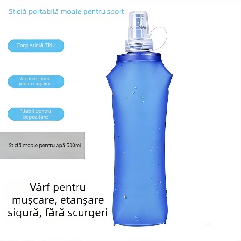 Recipient de apă pliabil pentru exterior și sport, geantă de hidratare pliabilă, corp TPU ecologic personalizat