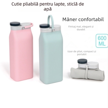 Cană pliabilă din silicon pentru copii, portabilă, rezistentă la temperaturi ridicate, capacitate mare, cană de călătorie telescopică, cană de lapte