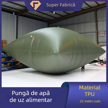 Sac de apă TPU, calitate alimentară, 25 L, tip pernă, pentru depozitare apă potabilă în exterior