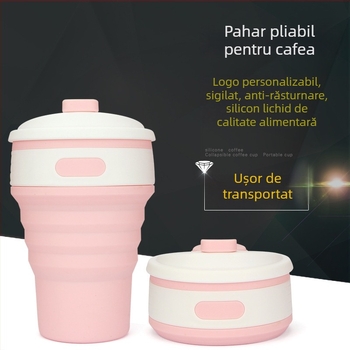 Ronya cană de cafea din silicon, pliabilă, 350 ml, design minimalist, portabilă