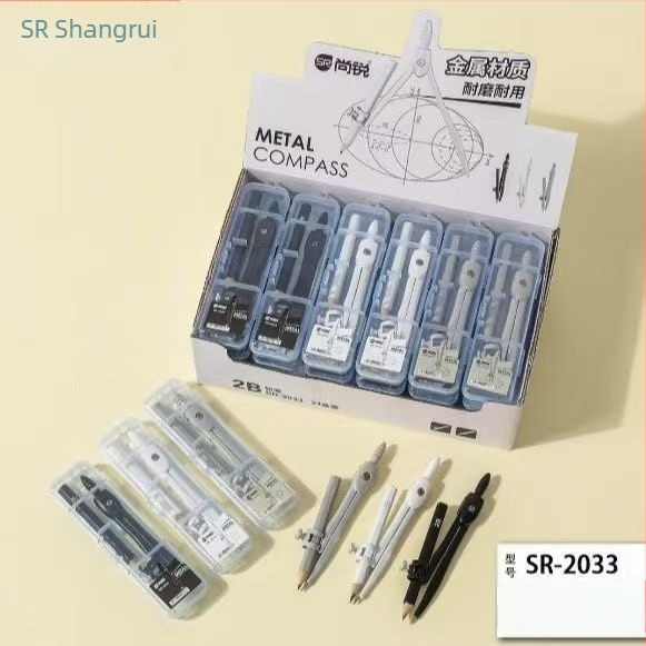 Compas metal două în unu cu clemă pentru creion, pentru desenarea cercurilor, compas profesional pentru elevi de gimnaziu