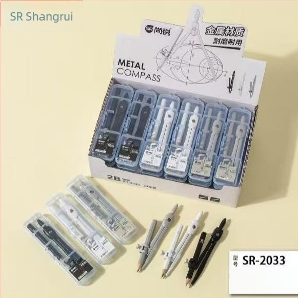 Compas metal două în unu cu clemă pentru creion, pentru desenarea cercurilor, compas profesional pentru elevi de gimnaziu