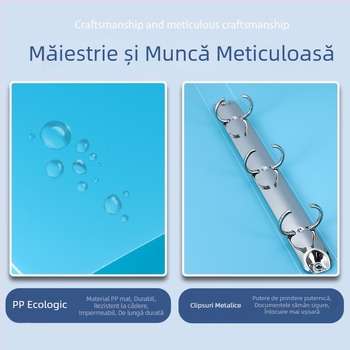 Dosar A4 perforat, transparent, culoare candy, cu găuri O de 2/3/4, PP impermeabil