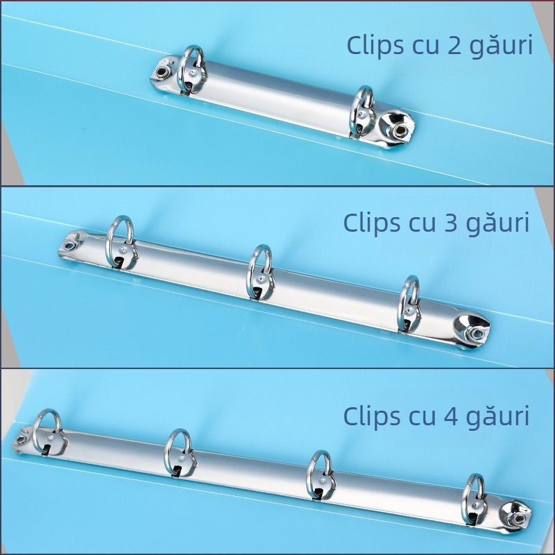 Dosar A4 perforat, transparent, culoare candy, cu găuri O de 2/3/4, PP impermeabil