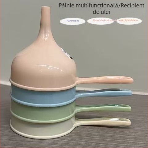 Funil multifuncțional de bucătărie cu mâner mare pentru dozarea uleiurilor, sosurilor și lichidelor