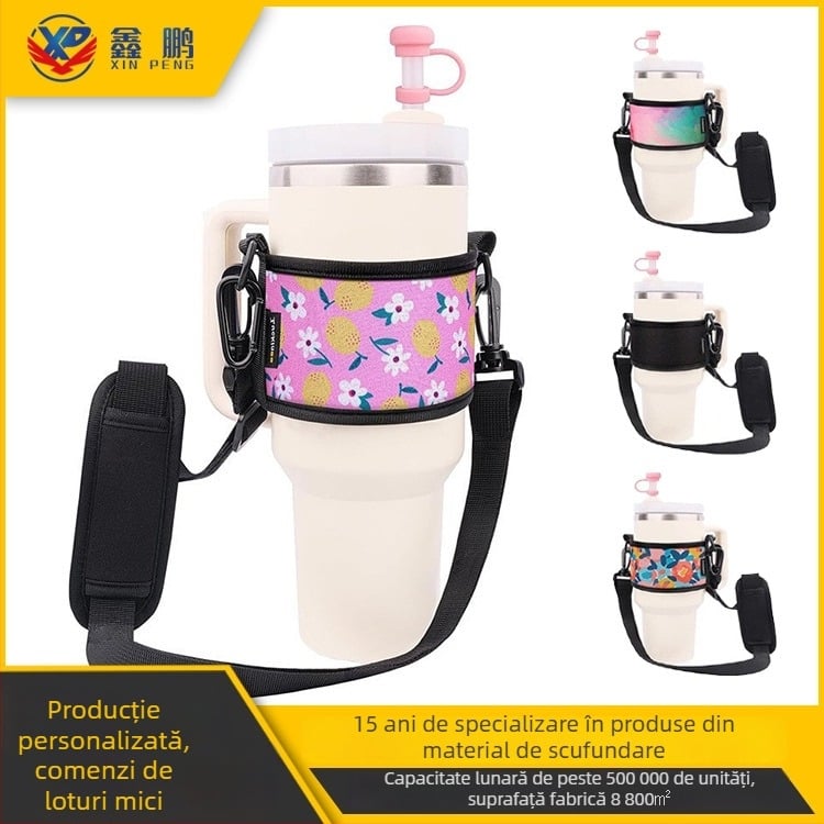 Husă personalizată pentru sticla de apă, capacitate mare, material izolant din fibre de scufundare, pentru mașină, lungime reglabilă