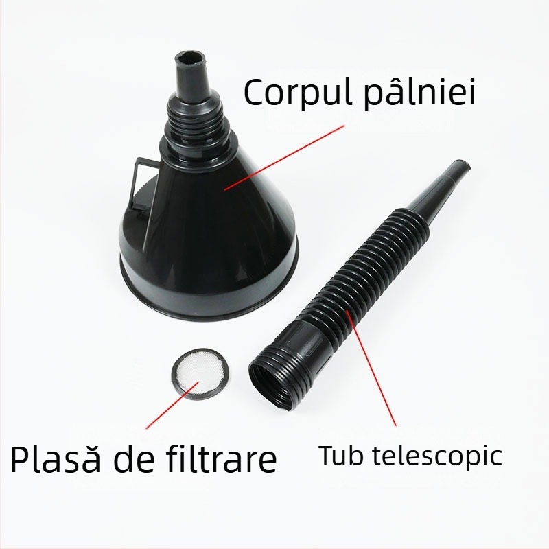Pâlnie mare de alimentare cu filtru, pentru autoturisme și motociclete, din plastic