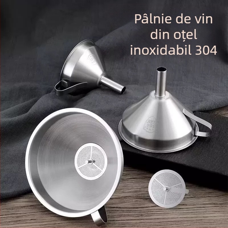 Pâlnie din oțel inoxidabil 304 pentru bucătărie, turnarea și filtrarea uleiului, pâlnie pentru lichide, utilizare casnică cu diametre mari și mici, pâlnie pentru vin