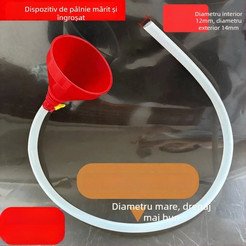 Pâlnie de alimentare pentru uz casnic, cu filtru pentru benzină, ulei de motor, carburanți și apă, tub de uree prelungit, din plastic mare.