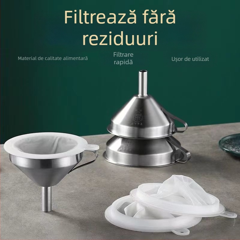 Filtru conic din oțel inoxidabil 304 pentru uz casnic – separator de sediment și reziduuri uleioase pentru lichior, vin și apă fiartă