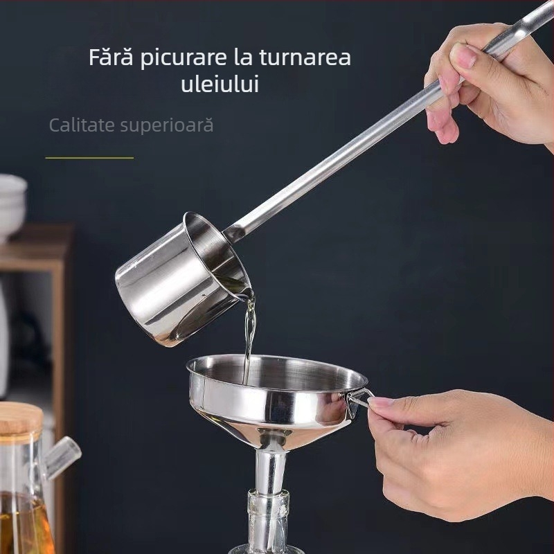 Pâlnie din oțel inoxidabil, cu diametru mare, multifuncțională pentru ulei, vin și sosuri; filtrează la diferite diametre, inclusiv struguri și uleiuri medicinale.