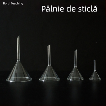 Pâlnie de sticlă, triunghiulară, cu țeavă scurtă, conică, pentru laborator chimic, 40, 60, 75, 90 mm
