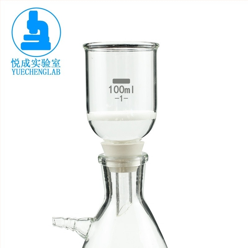 Furnă de filtrare experimentală din sticlă cu nucleu de nisip, Yuecheng, model G4, 35/60/100/130/250/500/1000 ml