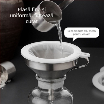 Pâlnie-filtru din oțel inoxidabil 304 pentru uz casnic, filtrare și eliminare reziduuri lichide, anti-blocare