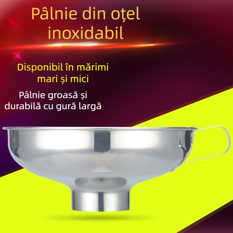 Funelă din oțel inoxidabil 304, cu gură largă pentru bucătărie, pentru salate, dulceață și murături