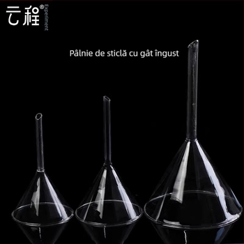 Pâlnie din sticlă triunghiulară și conică, pâlnie chimică, diametre 60/75/90/100/120/150 mm