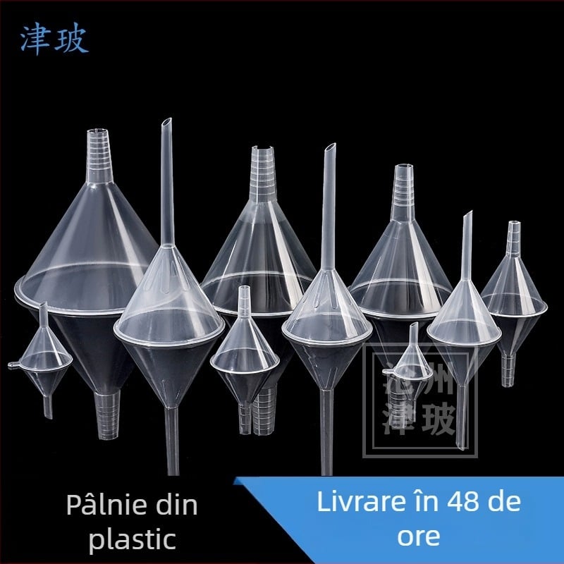Pâlnie din plastic, 75 mm, PP, triunghiulară și conică, pentru laborator, separare lichide și dozare