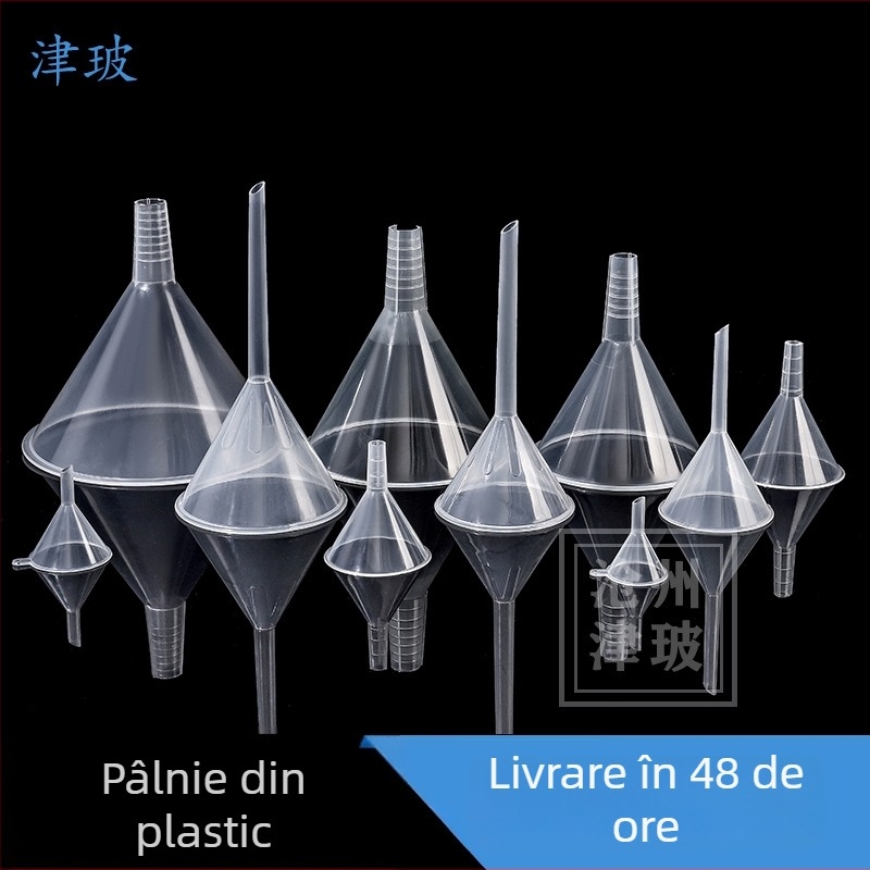Pâlnie din plastic, 75 mm, PP, triunghiulară și conică, pentru laborator, separare lichide și dozare