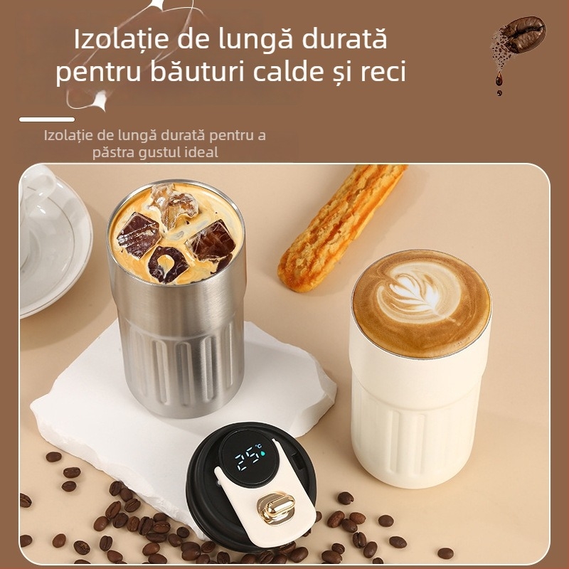 Cana termică din oțel inoxidabil 316 cu afișaj inteligent al temperaturii, cană izolată pentru cafea, cadou de afaceri pentru birou