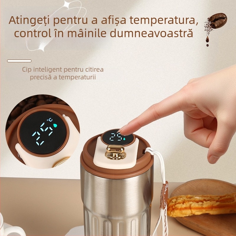 Cana termică din oțel inoxidabil 316 cu afișaj inteligent al temperaturii, cană izolată pentru cafea, cadou de afaceri pentru birou