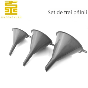 Set de trei pâlnii din plastic pentru bucătărie, design triunghiular, pentru separarea lichidelor, filtru multifuncțional pentru ulei și vin.