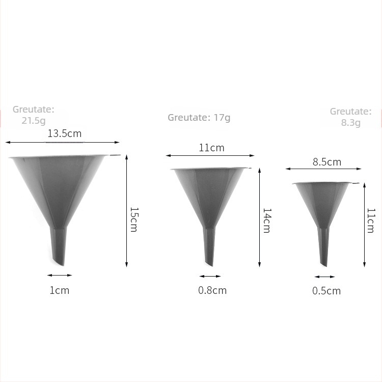 Set de trei pâlnii din plastic pentru bucătărie, design triunghiular, pentru separarea lichidelor, filtru multifuncțional pentru ulei și vin.