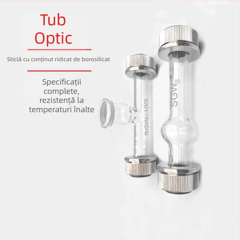 Tub optic de polarimetrie, tubă de probă dedicată polarimetrului, tip pâlnie cu bule, 50/100/200 mm