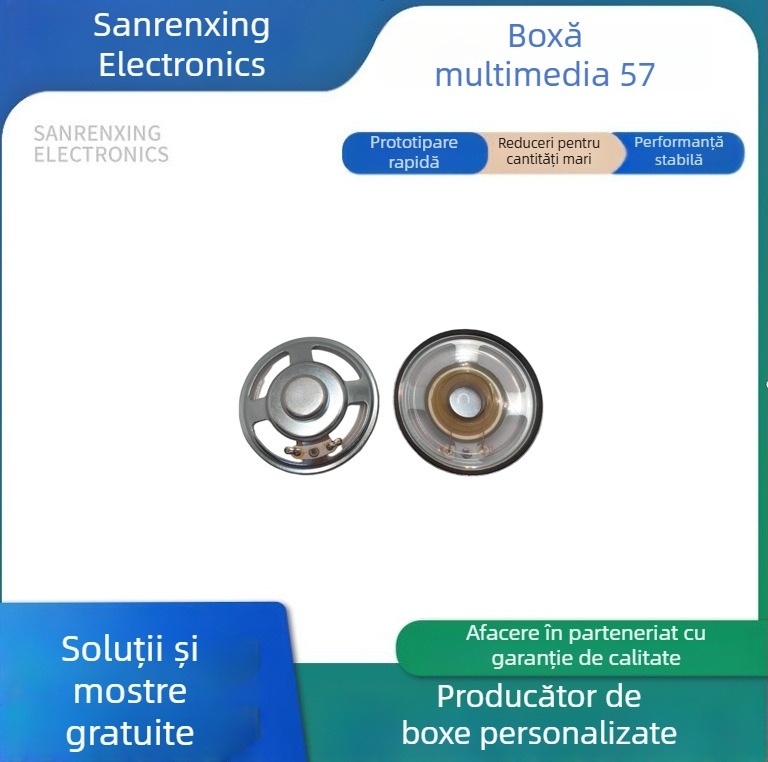 57 Difuzor multimedia, 4 Ω, 2 W / 3 W, 8 Ω, 2 W / 3 W, Difuzor audio mic pentru anunțuri vocale, Rezistent la apă