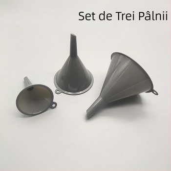 Set de trei pâlnii din PP, silicon-plastic, pentru lichide alimentare