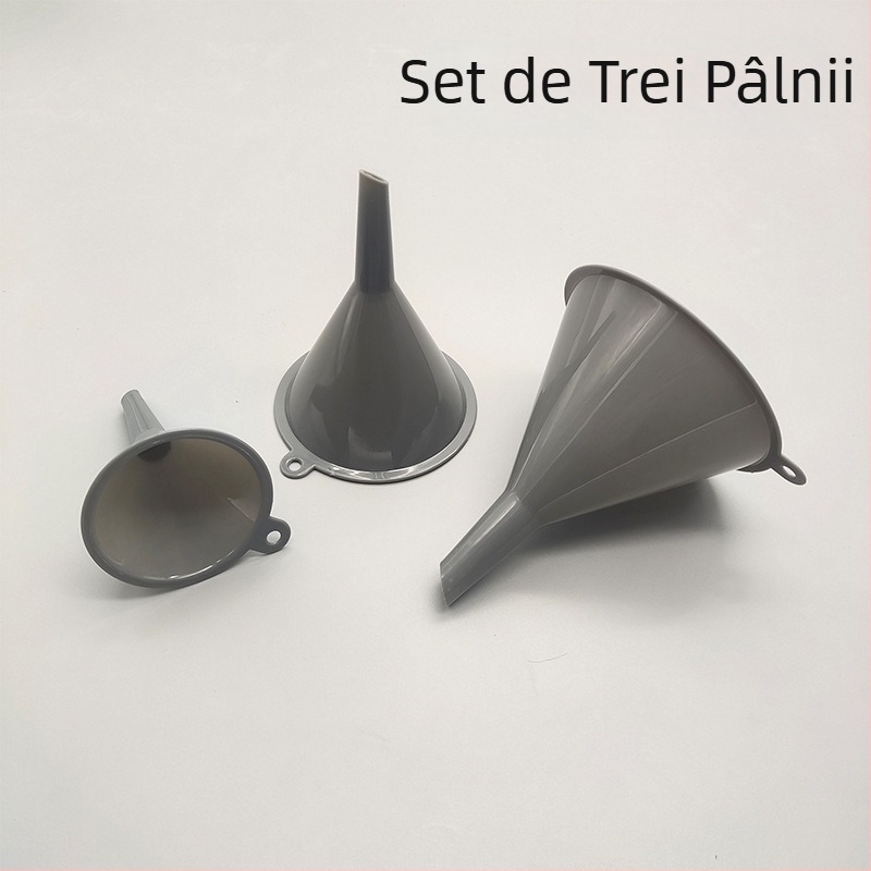 Set de trei pâlnii din PP, silicon-plastic, pentru lichide alimentare