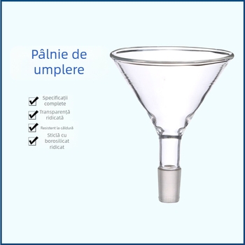 Palnie din sticlă triunghiulară pentru alimentare, gură șlefuită, diametre 50/60/75/90/100/120 mm, filtru de aspirație