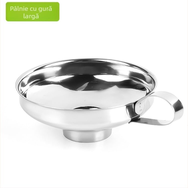 Pâlnie din oțel inoxidabil, cu gură largă, diametru mare, pentru transferul alimentelor precum kimchi, dulceață, cârnat și pulberi.