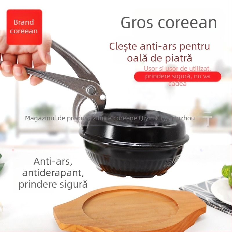 Clamă din aluminiu pentru oală de piatră, suport pentru bol, clește anti-arși, bucătărie de restaurant